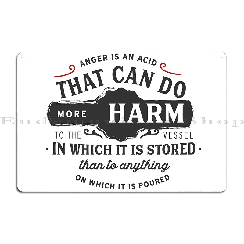 Anger Is An Acid Metal Plaque Poster Printed Party Wall Decor Cave Wall Mural Tin Sign Poster