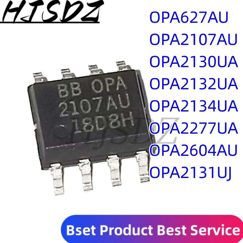 10 piezas OPA627AU OPA2107AU OPA2130UA OPA2132UA OPA2134UA OPA2277UA OPA2604AU OPA2131UJ SOP-8 Chip IC en Stock