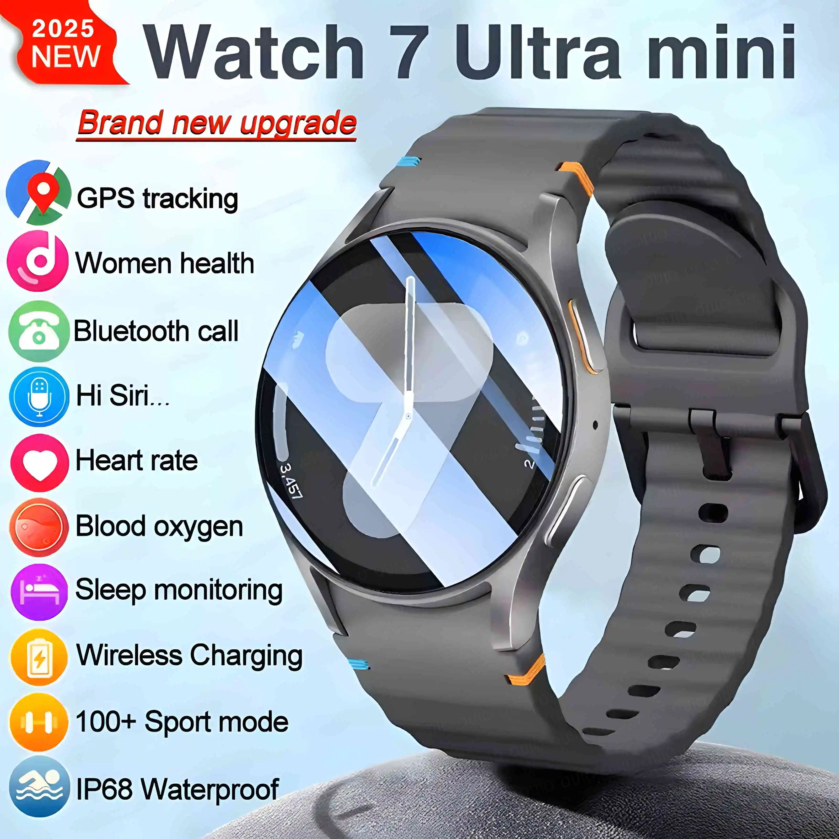 Original Neue Für Samsung Galaxy Uhr 7 mini Smart Uhr Frauen Männer HD AMOLED Sprachanruf NFC GPS Tracker Sport uhr Benutzerdefinierte Zifferblatt