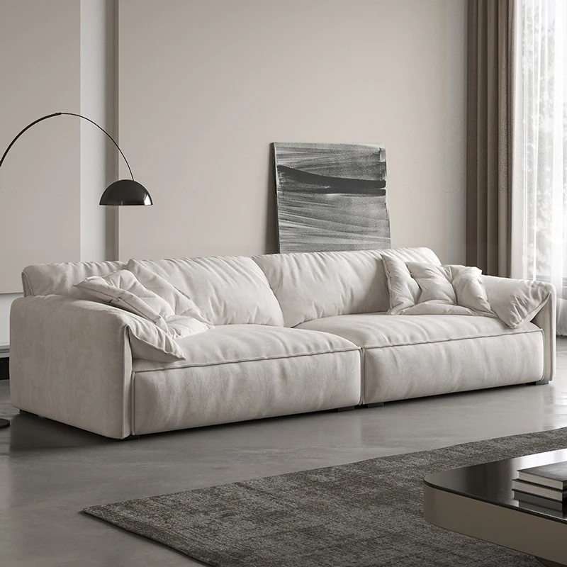 Living Room Furniture Couches Sofa Set Modern Fabric 3+2+1 Seater Light Gray I Shape Sofa