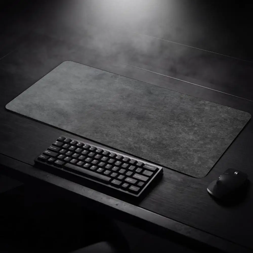 Dark Grey Vintage Stone Texture Large Mouse Pad XXL Minimalist Abstract Desk Mat Rubber Anti-Slip Computer Keyboard Gamer Mat
