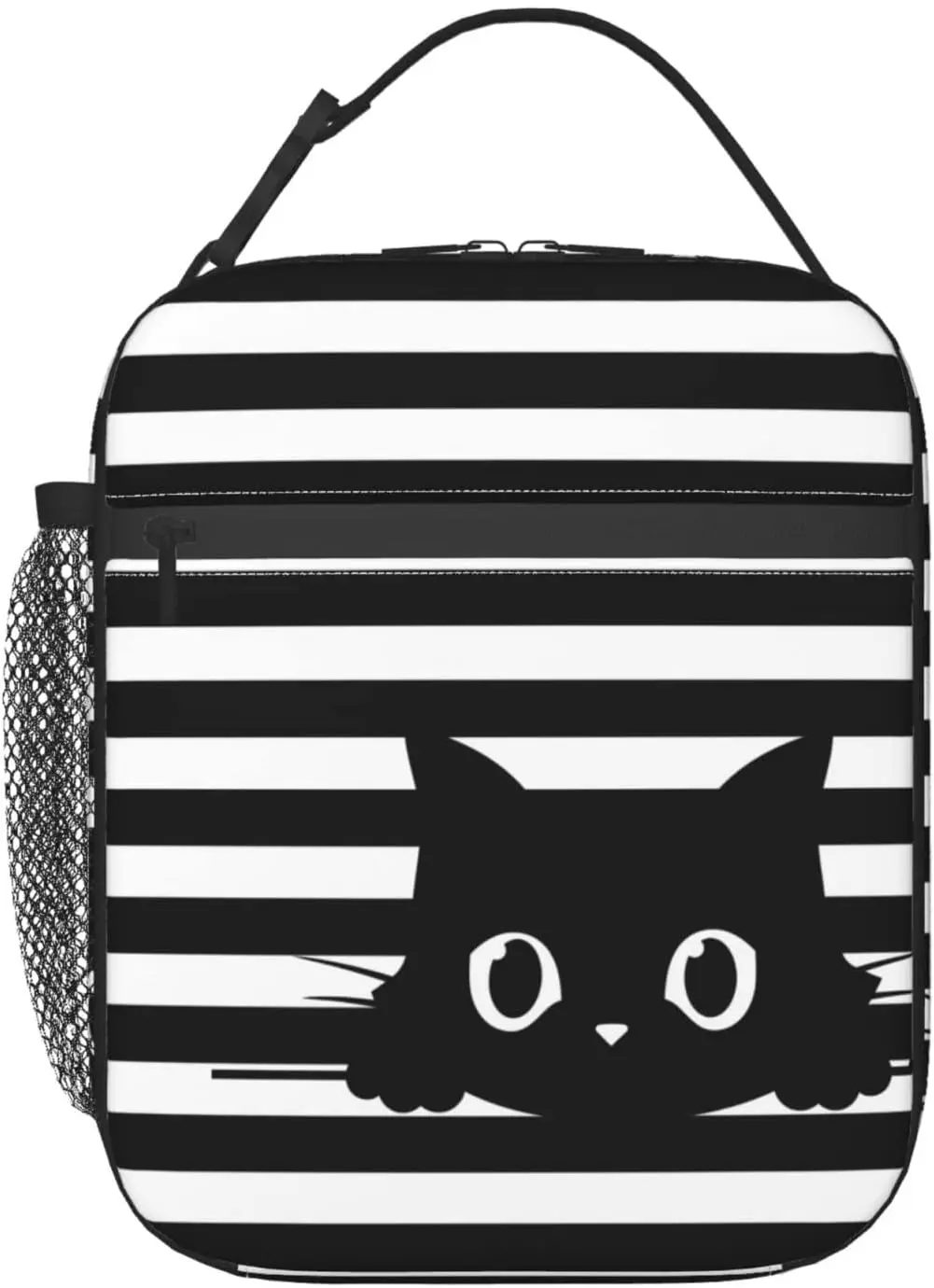 Duplo Isolado Leakproof Lunch Box, Black Cat, Cooler Bag, Organizador de Almoço para o Trabalho, Piquenique, Viagem, Camping, Tote