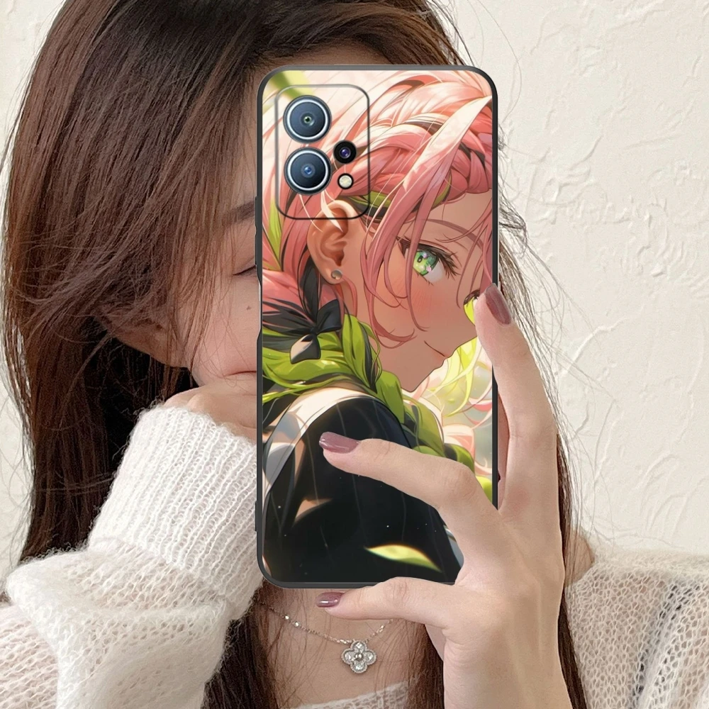 Demon Slayer Mitsuri Mobile Phone Case for Huawei P60 P50 P40 P30 P20 P10 P9 P8 Pro Lite Plus Black Soft Phone Cover Shell