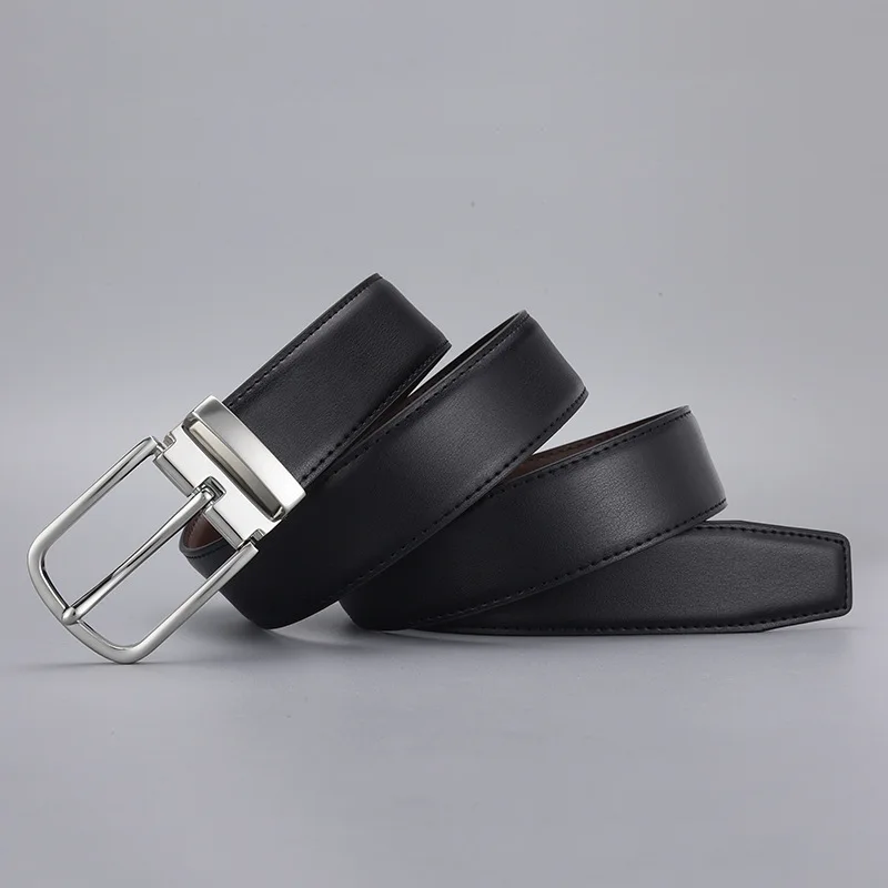Business Needle Buckle Men's Belt Men's Belt Clip Two layer Bull Belt Men's Style