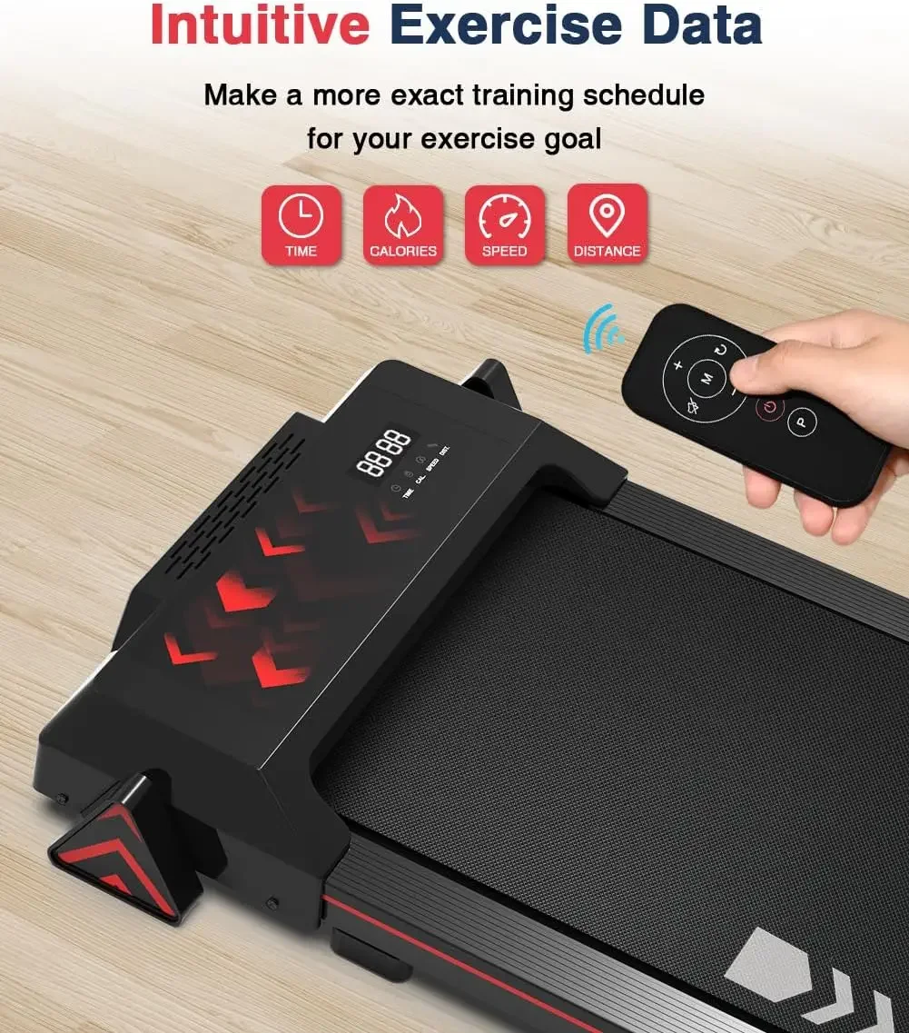 وسادة مشي مع جهاز مشي تحت المكتب، طواحين مشي محمولة مدمجة خالية من التركيب للمكتب المنزلي بسعة 265 رطلًا #6