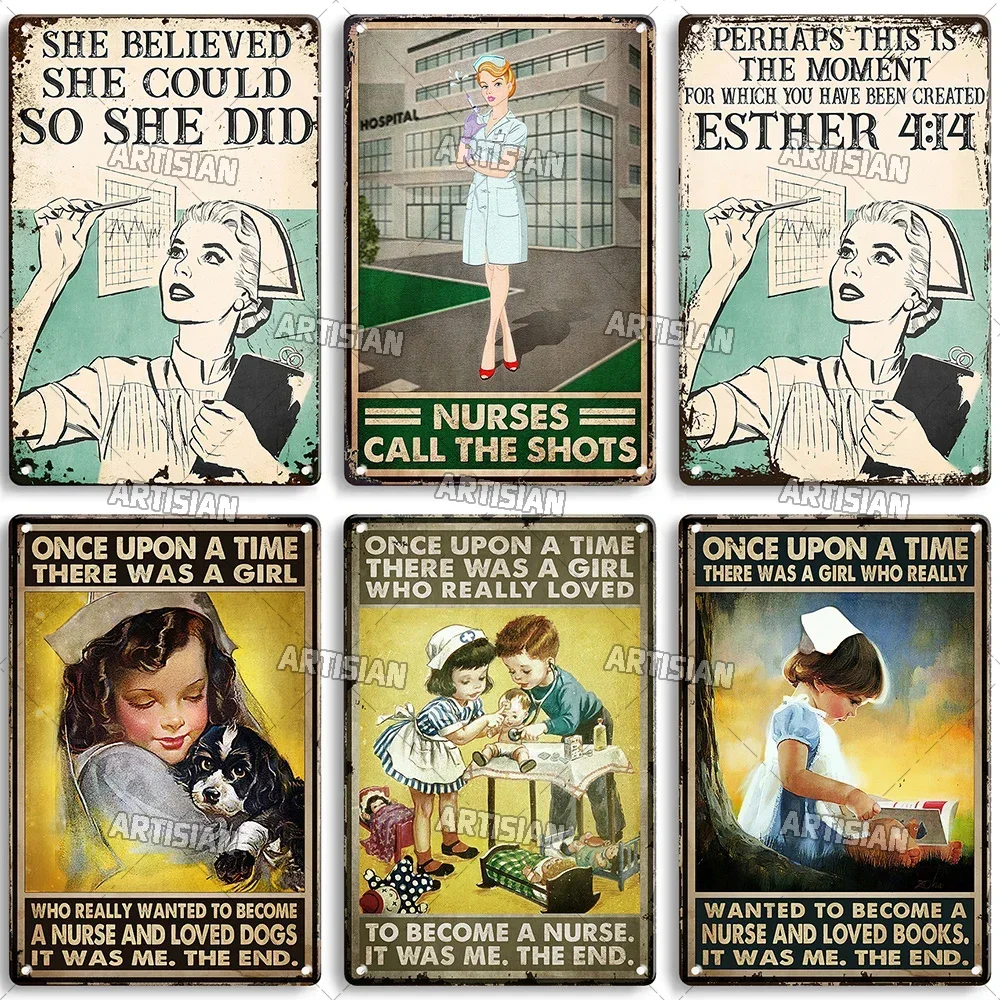 Artisian Medical Metal Sign Nurse Veterinaian  Tin Plaque Clinic Hospital Midwife Decorative Poster Wall Decor Garage Bar Pub