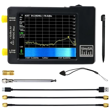 Upgraded TinySA spectrum analyzer, 0.1MHZ-350MHZ for MF/HF/VHF UHF input and 240MHZ-960MHZ for UHF input, signal generator