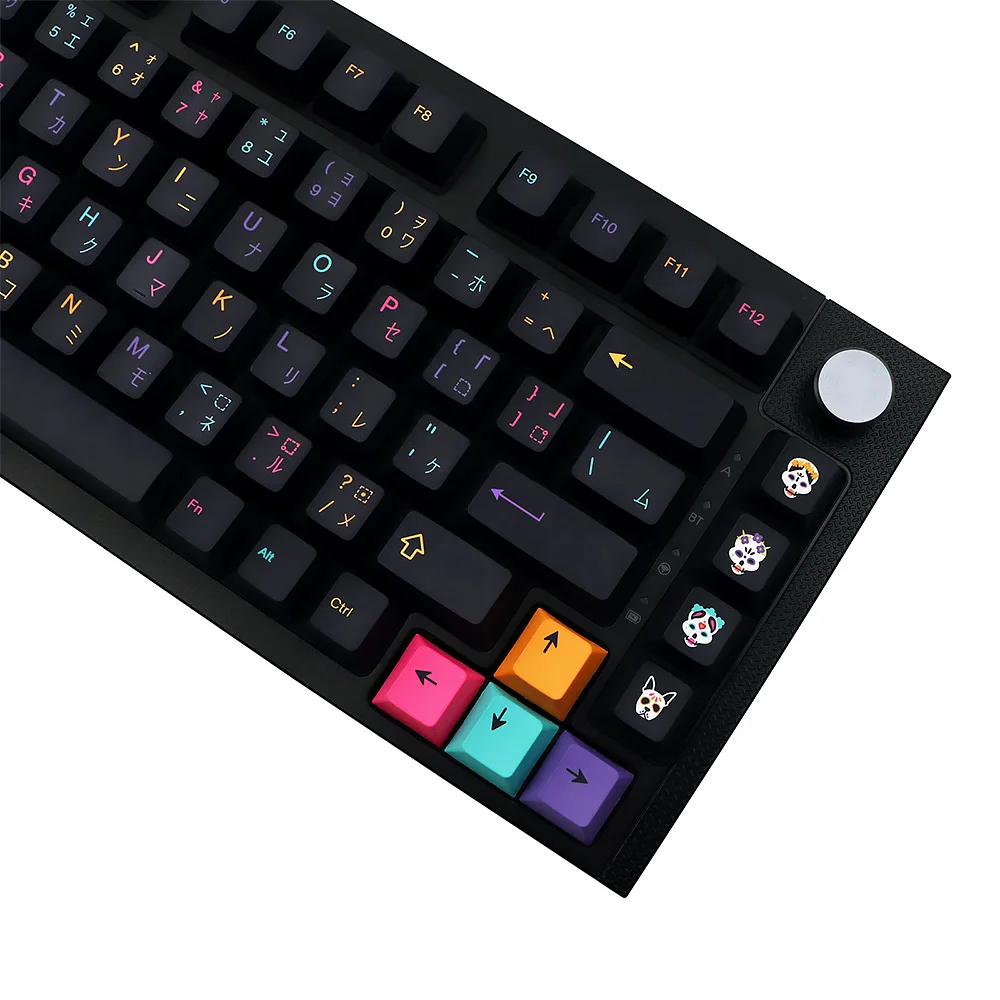 Mictlan-Juego de teclas Cherry Height pbt dye sub, teclas para gk61/64/68/G610 K70 GMMK gmk, teclas mecánicas para juegos, teclas iso