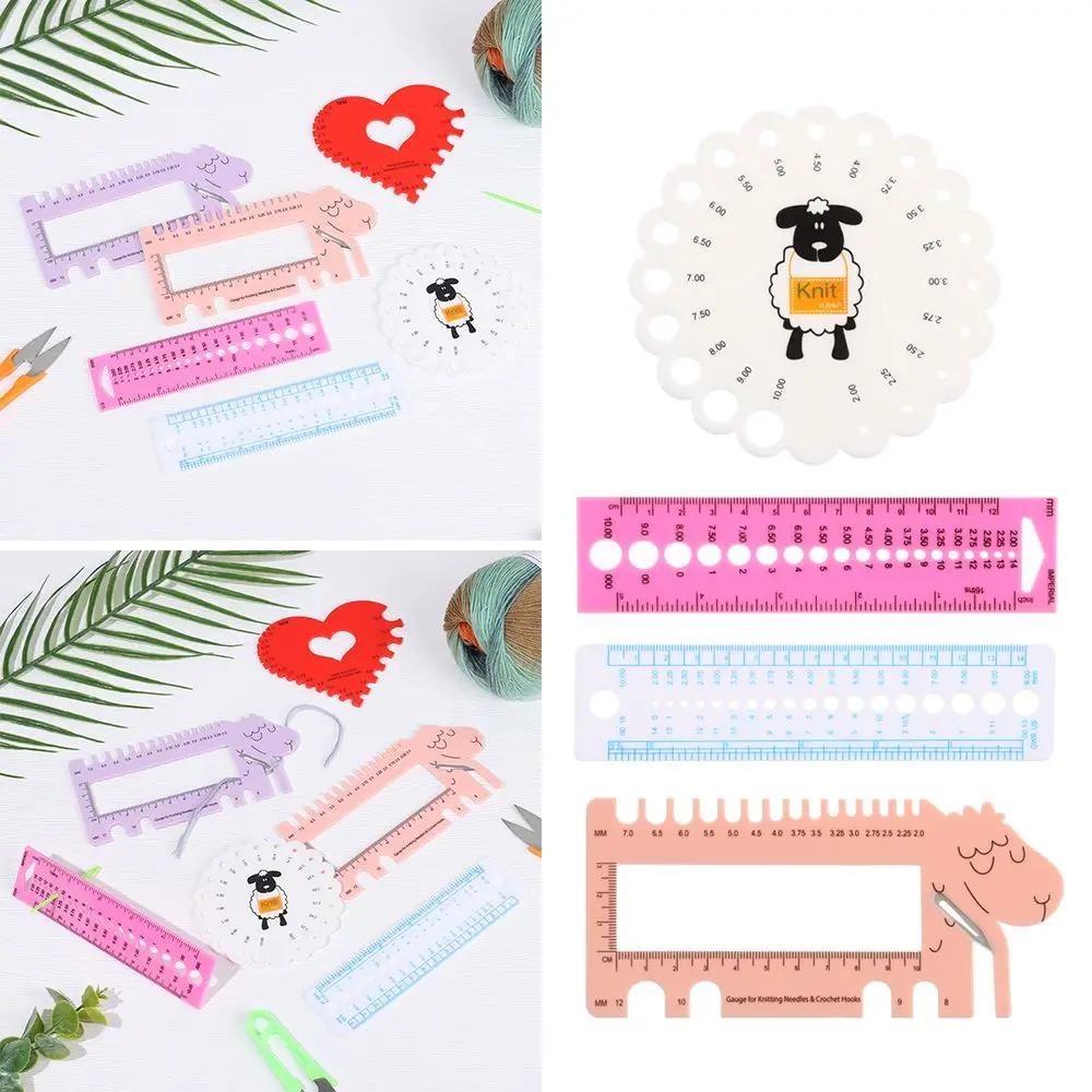 

Multipurpose Love Heart With Cutting Head Crochet Hooks Gauge Ruler For Knitting Needles Ruler Tool