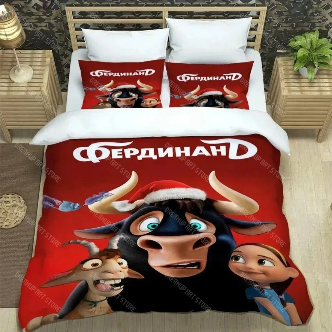 الكرتون فرديناند الفراش مجموعات ثلاثية الأبعاد طباعة نينا لوب أنجوس غطاء لحاف المخدة للأطفال الكبار بنين بنات هدايا