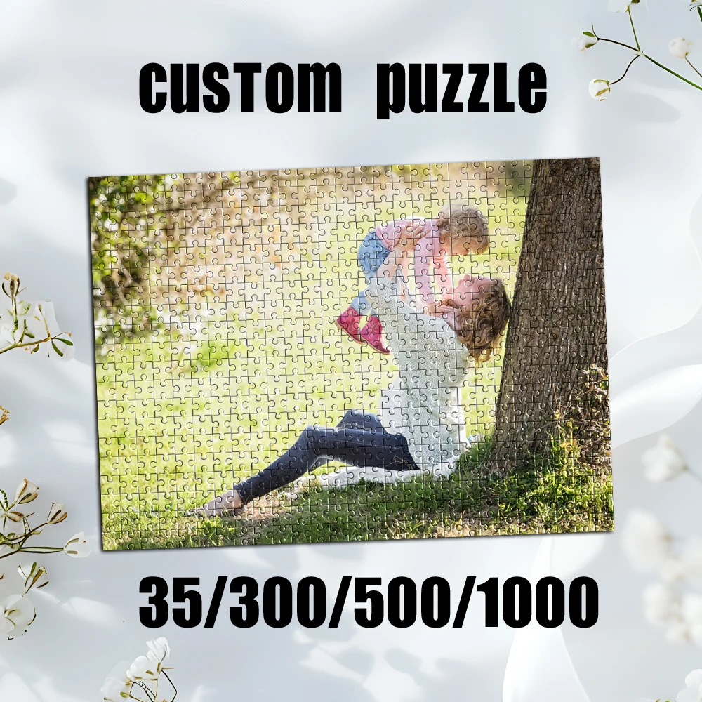 35/300/500/1000 Stück personalisiertes, individuelles Familienpuzzle mit Foto, personalisiertes, einzigartiges, ideales Geschenk für sie, Freund, Freundin, Papa, Mama