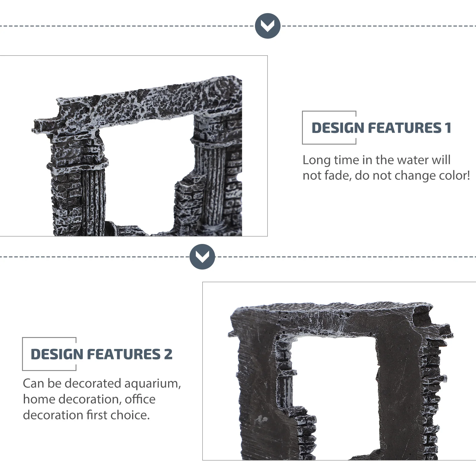 

2Pcs Roman Pillar Aquarium Decoration Resin Fish Tank Ornament Landscape Decor Underwater Adornment Aquarium Decoration