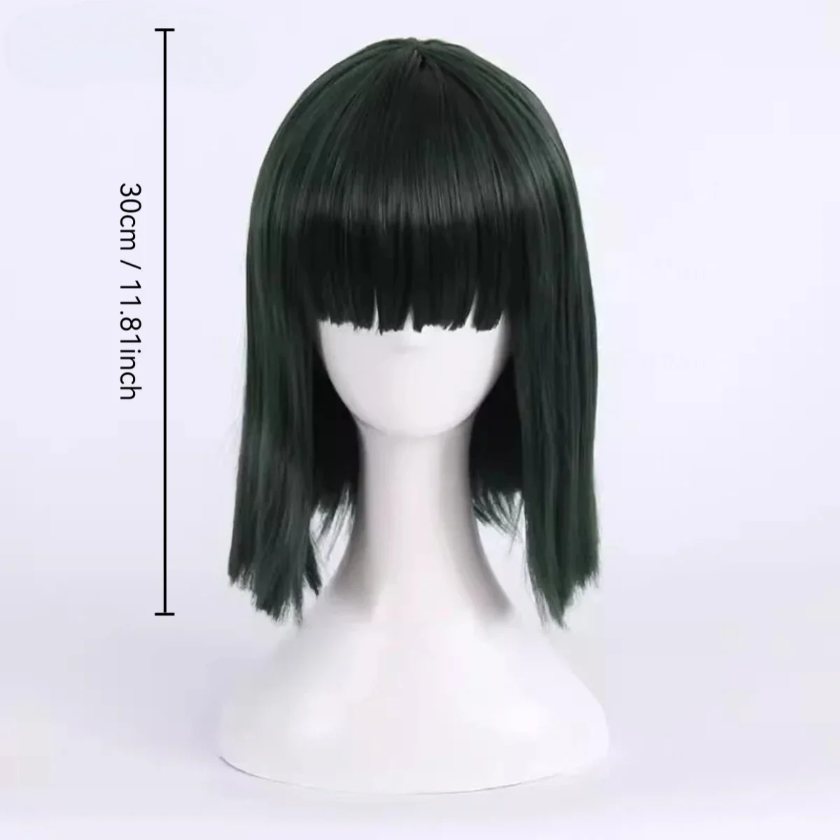 Peruka Anime Cosplay Fubuki Damska Krótkie Włosy Głęboki Zielony Bob Peruki Halloween Party Kostium Świąteczny Festiwal Syntetyczne Peruki