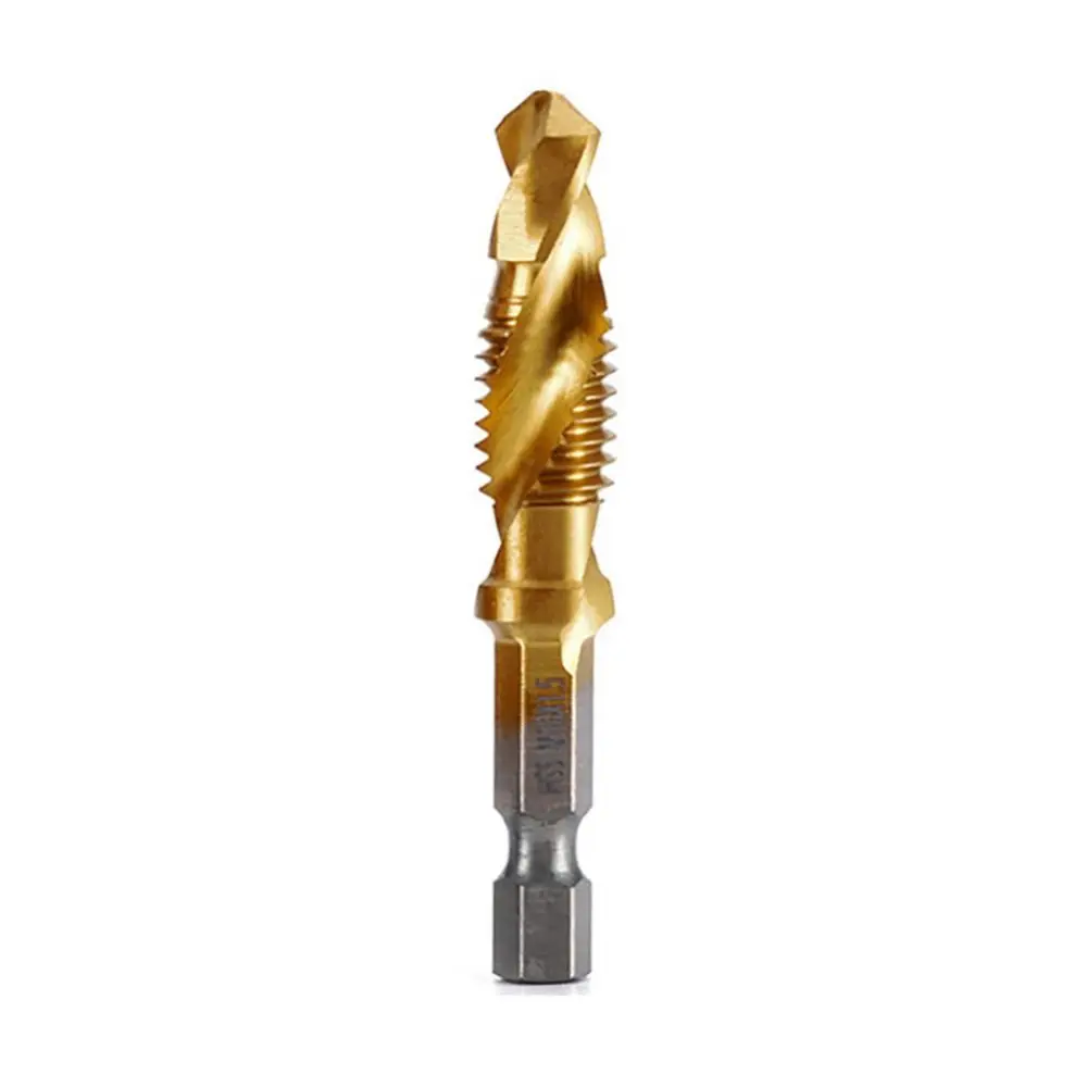

Compound Tap HSS Tap Drill Bits Screw Machine Tap Drill Bit Titanium Plated Hex Shank Shank Tap Drill Bits