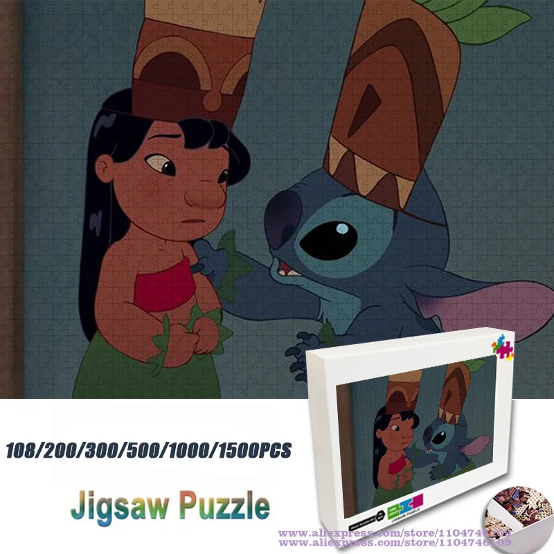 

Anime Lilo & Stitch Puzzle Jigsaw 108/200/300/500/1000/1500Pcs Intelligence Puzzles for Kids & Adults Christmas New Year Gifts