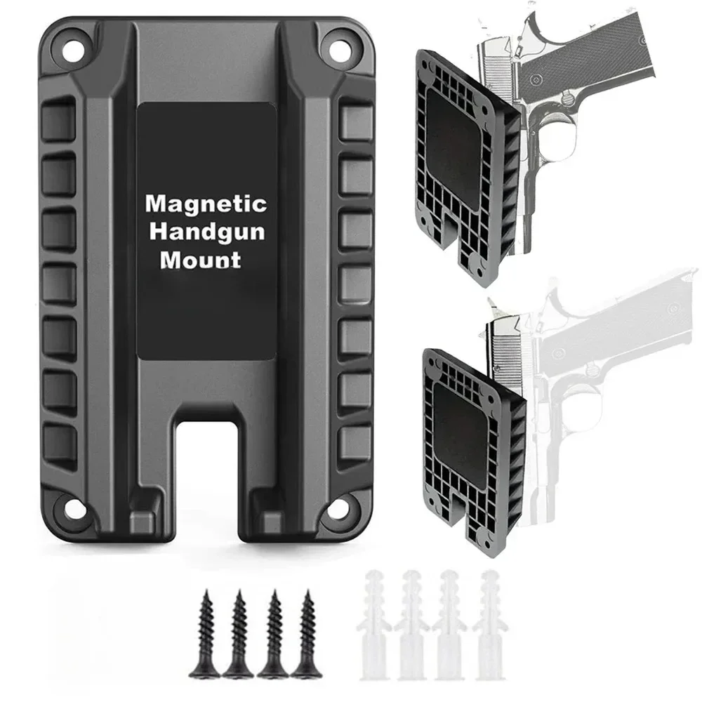 Tactical Magnetic Gun Mount Rubber Coated Buckler Series Car Desk Wall Concealed Gun Holder for Handgun Pistol