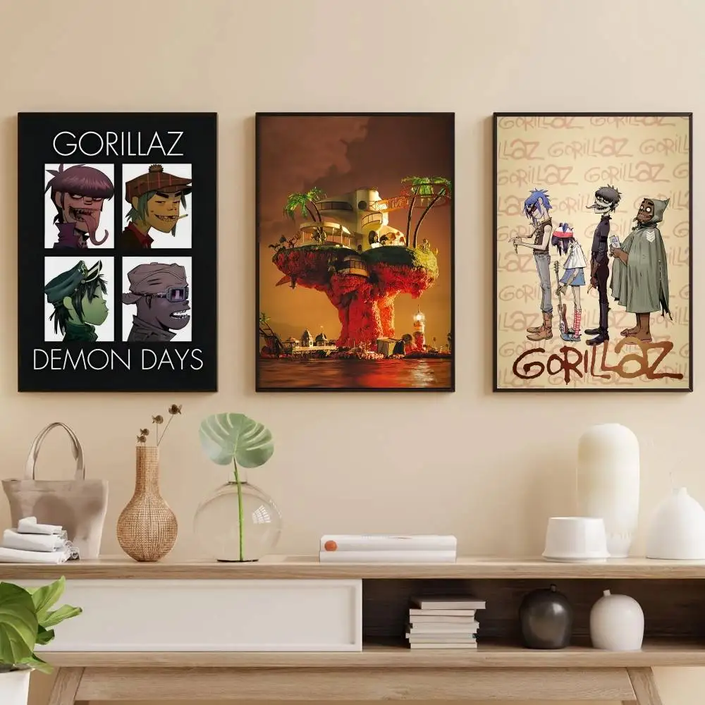 Band G-Gorillaz Demon Days Poster Self-adhesive Art Waterpro