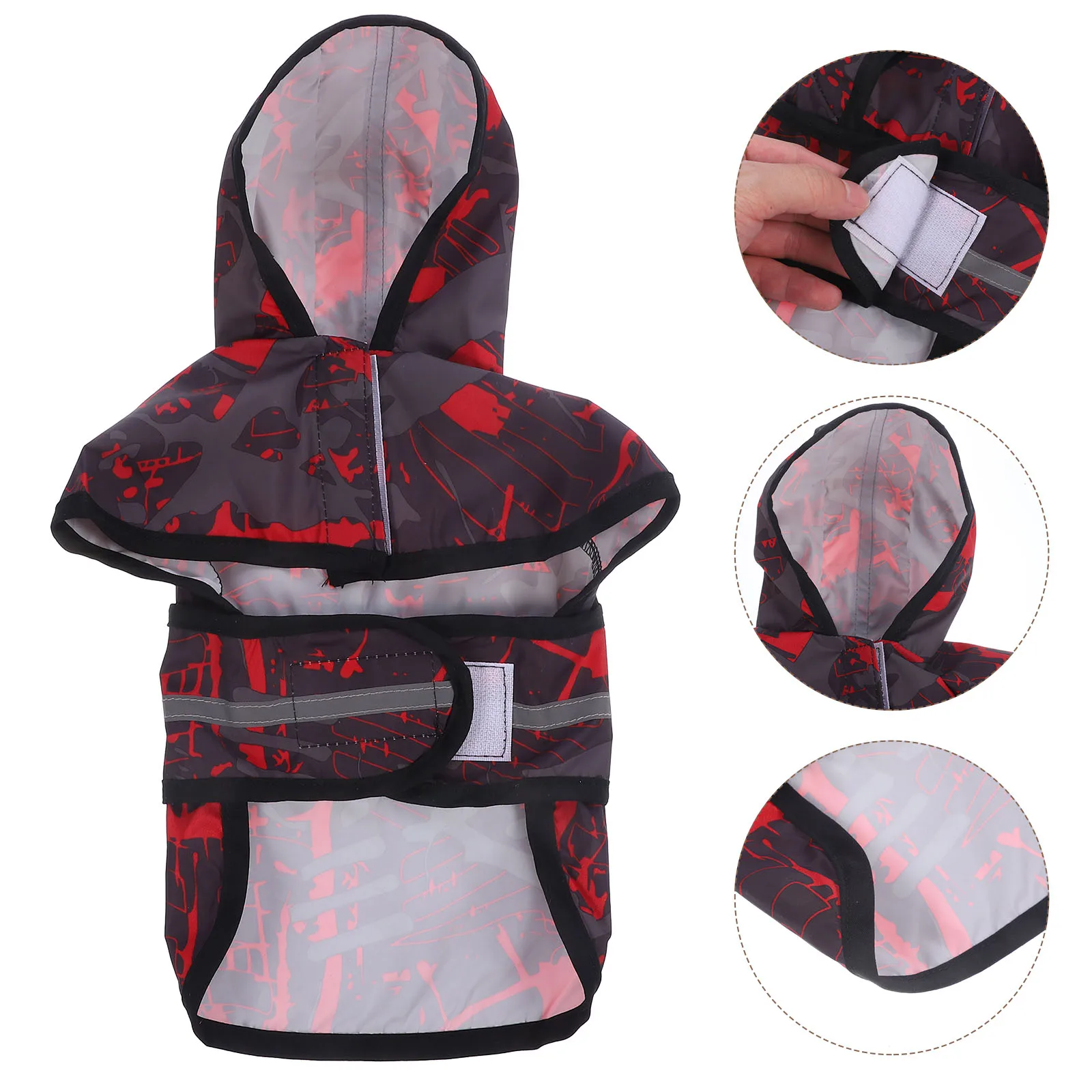 

Pet Dog Reflective Raincoat Poncho Hooded Jacket Waterproof Jumpsuit for Spring Summer Rainy Season Easy Clean Maintain