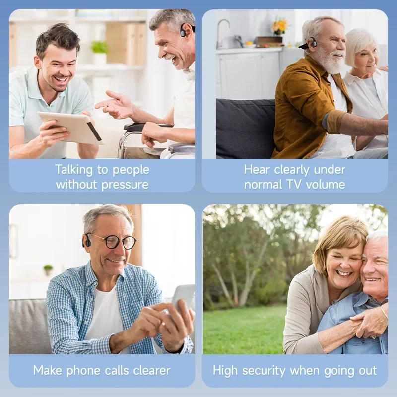 Conduction Pick Up Sound Of Elderly Auxiliary Hearing Headset Amplifier -Long Life