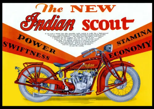 indian scout, retro metal sign/plaque man cave pub bar home garage shed A4