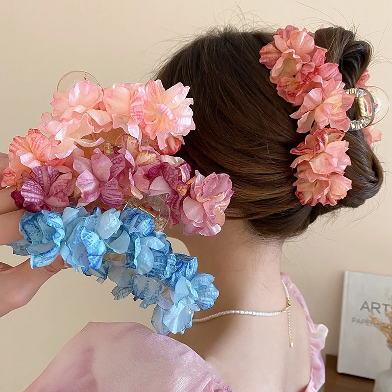 grandes-flores-garras-de-cabelo-gradiente-tecido-acrilico-tubarao-clipes-de-cabelo-caranguejo-para-mulheres-doce-fairycore-colorido-novo-headwear-atacado