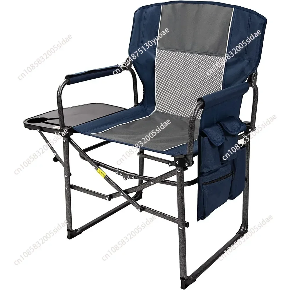 

Camping Chair with Side Table and Pocket, Foldable, High-Weight Capacity Up to 600 Lbs, XXL
