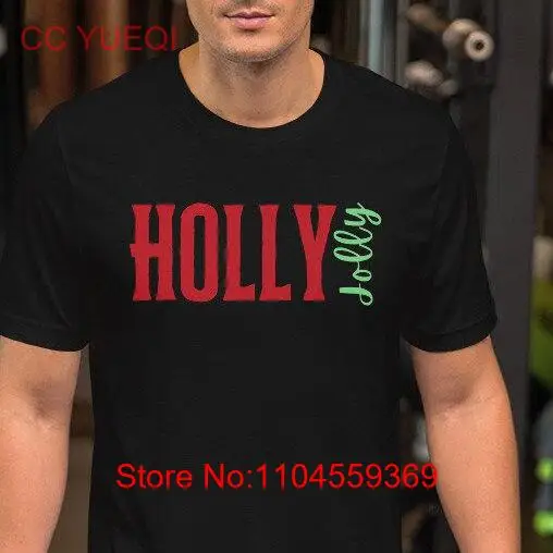 

Holly Jolly Christmas T Shirt Man's Simple For Husband Boyfriend Dad Merry long or short sleeves