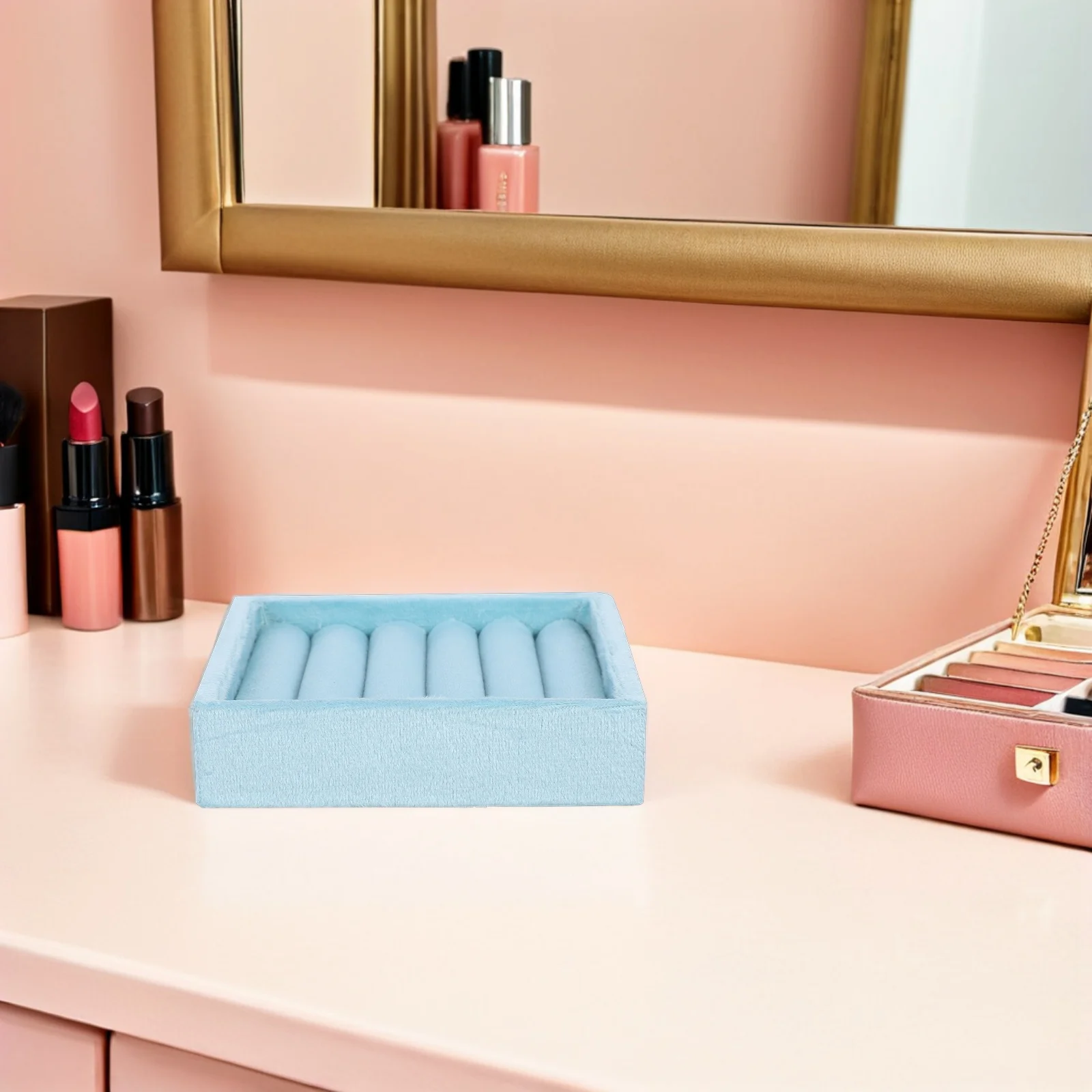 

Luxurious Lint Jewelry Tray Portable Size Ideal for Travel Or Home Use Earrings Rings Organizer Small Lint Jewelry Tray