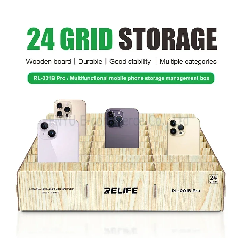 RELIFE RL-001B Pro 24, коробка для управления сотовым телефоном, деревянная перегородка для хранения, регулируемая перегородка в форме лестницы, настольная организация, стойка