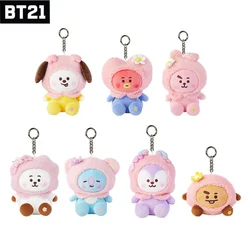 NEW BT21 Popular Anime Kawaii Cooky Koya Rj 10CM Plush Keychain Pendant Bag Pendant Sakura Series 20CM Plush Doll Ornaments Gift