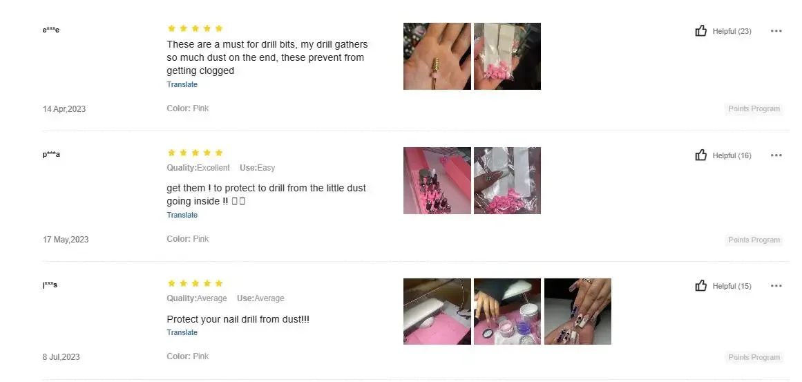 5/10/20/50 قطعة مسمار الحفر البلاستيك حماية قبعات الوردي المستخدمة على 3/32 "مسمار لقمة ثقب الملحقات الكهربائية أدوات الأظافر منع الغبار #6