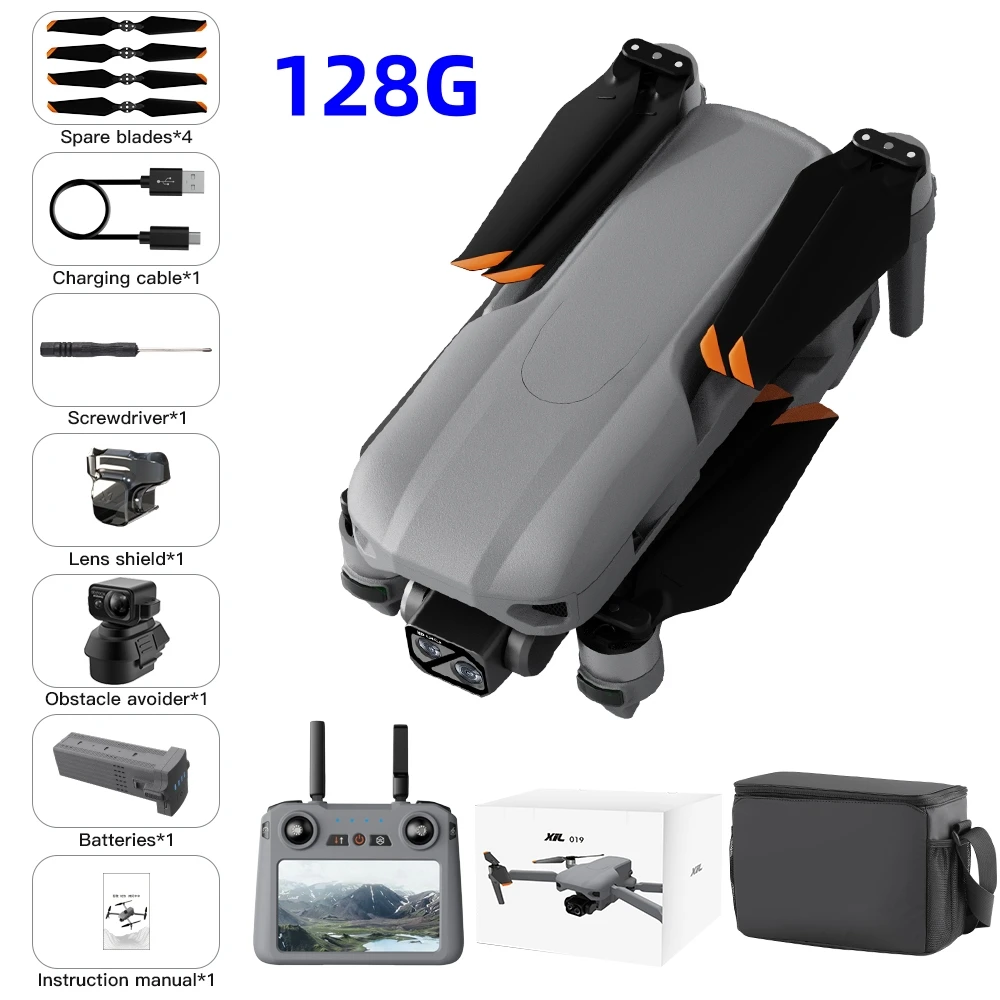 019Max GPS Drone 8K Profesional HD Camera 3-axis gimbal Aerial Photography Obstacle Avoidance Upgrade Screen FPV Drone 5KM