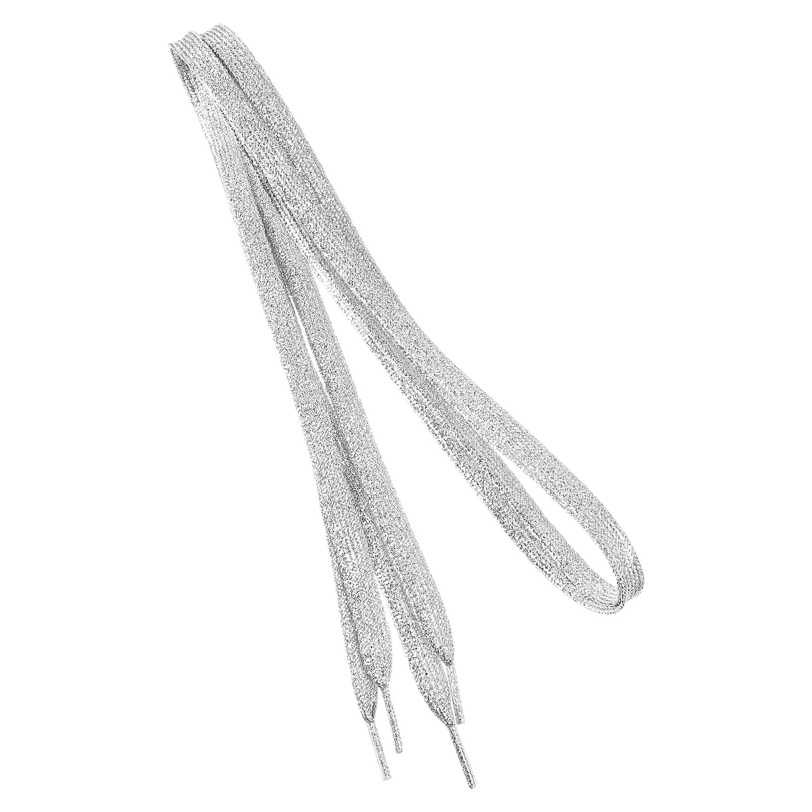

1Pair Colored Flat Silver Shoelaces Fashion Shoe Laces for Sneakers Canvas Shoes Practical Stylish Shoe Ties