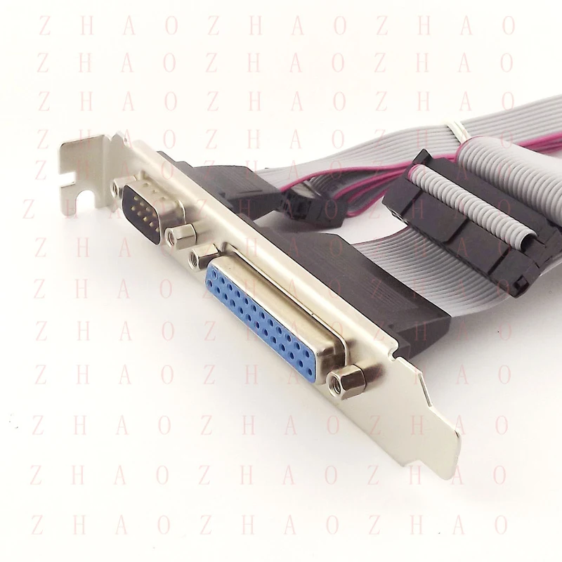 L+ 1x for Serial DB9 COM with Parallel DB25 LPT to 10/26Pin IDC Flat wire Cable Bracket