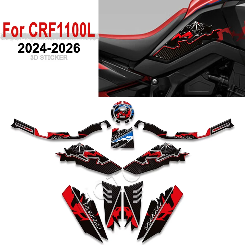 

For Africa Twin CRF1100L CRF 1100 L 2024 2025 2026 Motorcycle Accessories Knee 3D Gas Tank Paint Protection Kit Stickers