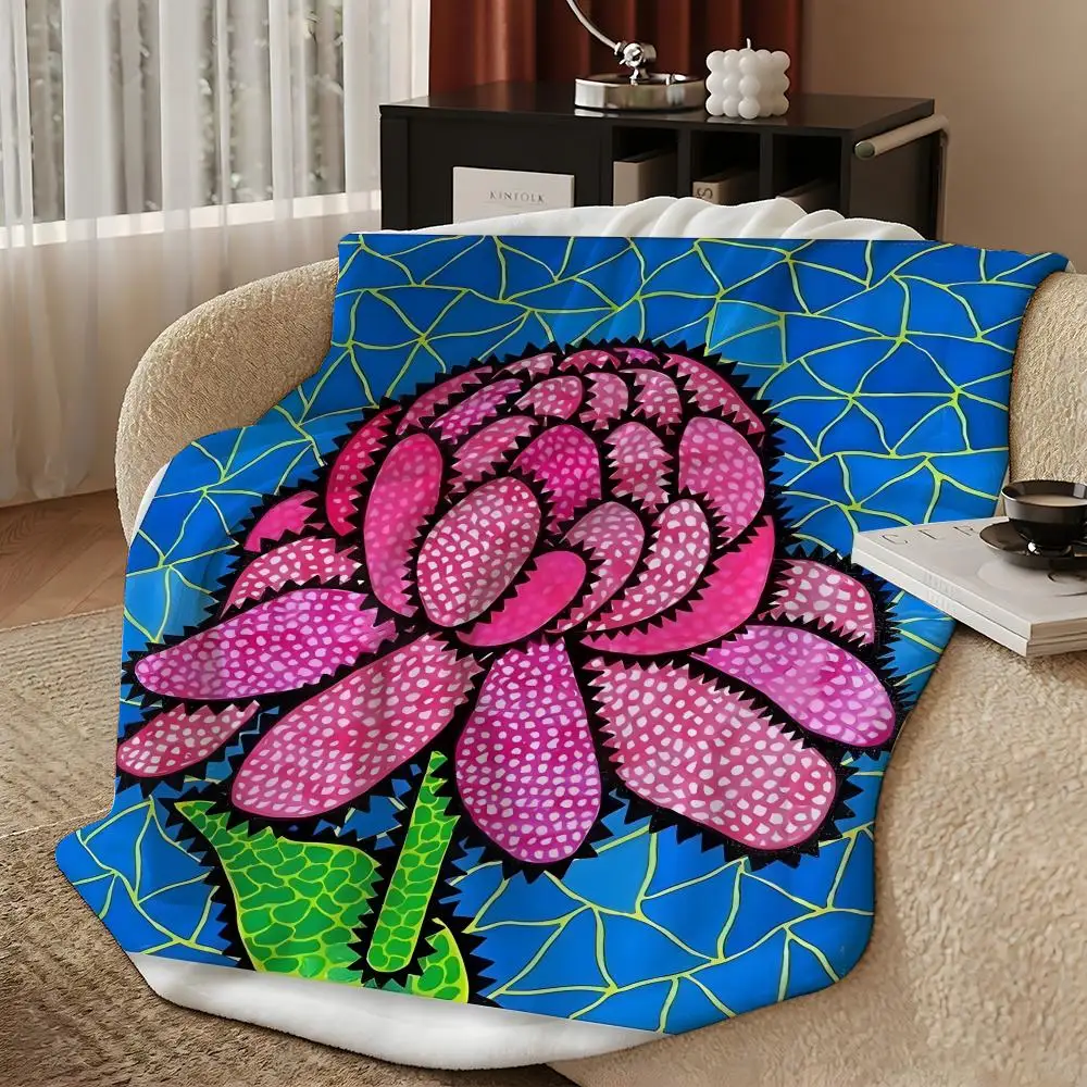art Y-Yayoi Kusama-a Throw Warm Soft Flannel Blanket, Multi-use for Sofa Bed Camping Travel Nap