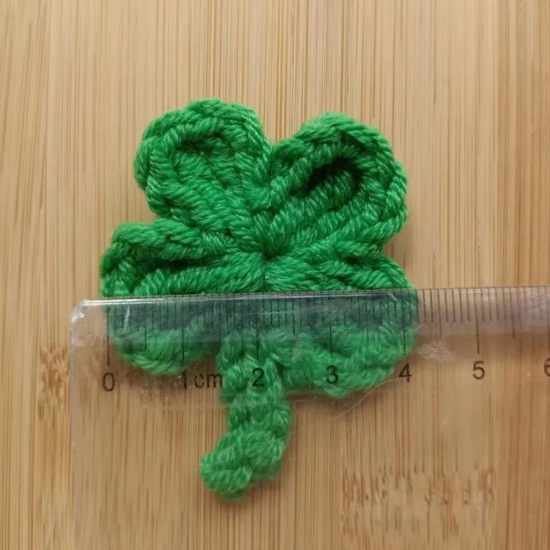 Crochet Lucky Leaf Handmade Cotton Crochet DIY Applique Hair Clip Hat Patches Accessories