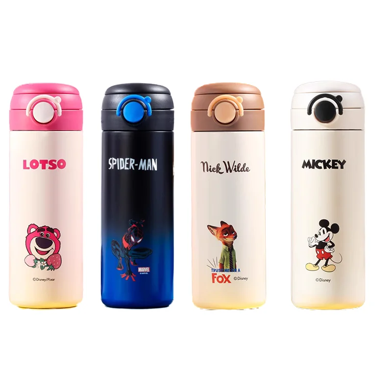 

Детский термос Disney, 530 мл, для учащихся начальной школы, двойная чашка для питьевой воды, удобная для переноски, большой емкости