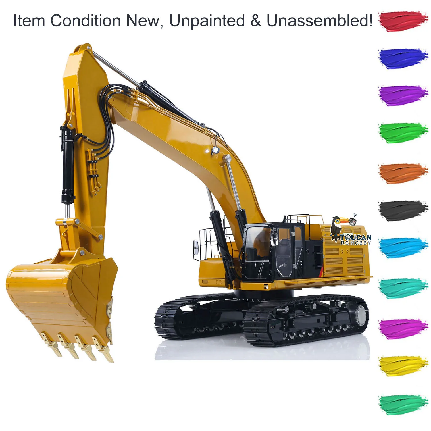 LESU – KIT C374F en métal, modèle de pelle lourde avec télécommande hydraulique, pelle RC, Valve 6CH, écran LCD, pompe légère, camion, voitures, 1/14