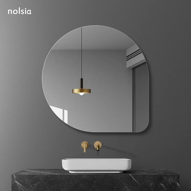 Bathroom Shower Mirror Wall Mounted Makeup Hairdressing Irregular Mirror Aesthetic Large Espejo Pared Vanity Accessories EB5BM image 4