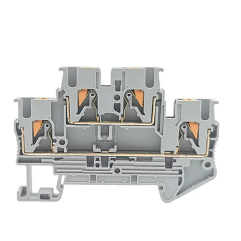 10pcs PTTB 2.5 0.14-4mm2 Double-layer Quick Connection Connector Din Rail Combination Fast Wiring Cable Terminal Blocks