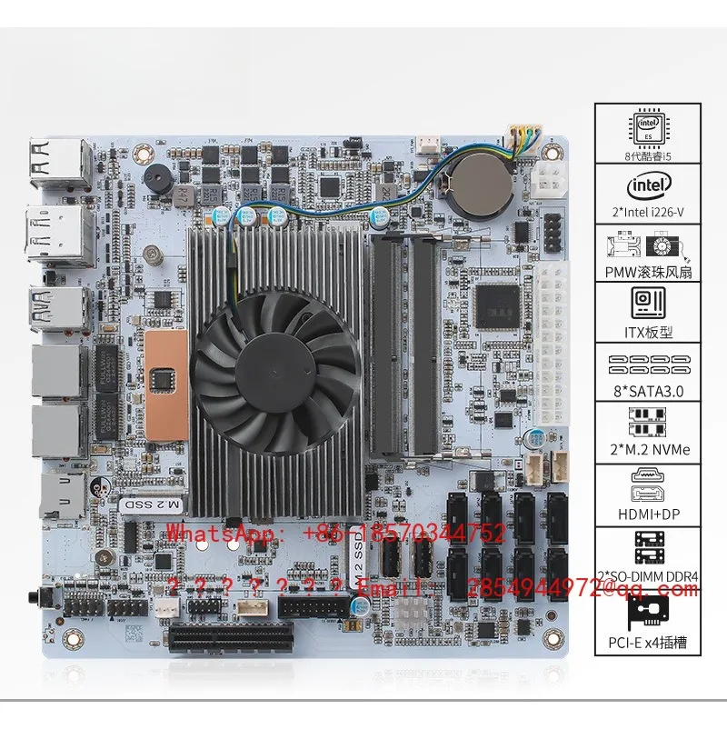 8 Sockets - I5-8265UES NAS Onboard 8SATA + Dual M.2 + Dual Channel