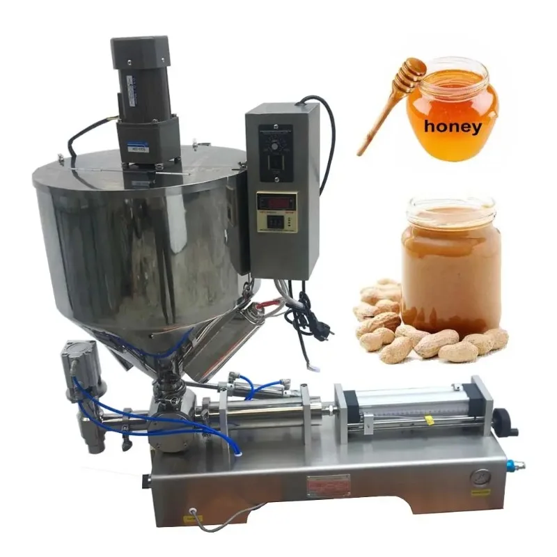 Best Selling Cream Oil Filler/Manual Liquid Filler/100-100ml Filler with Heater and Mixing Unit