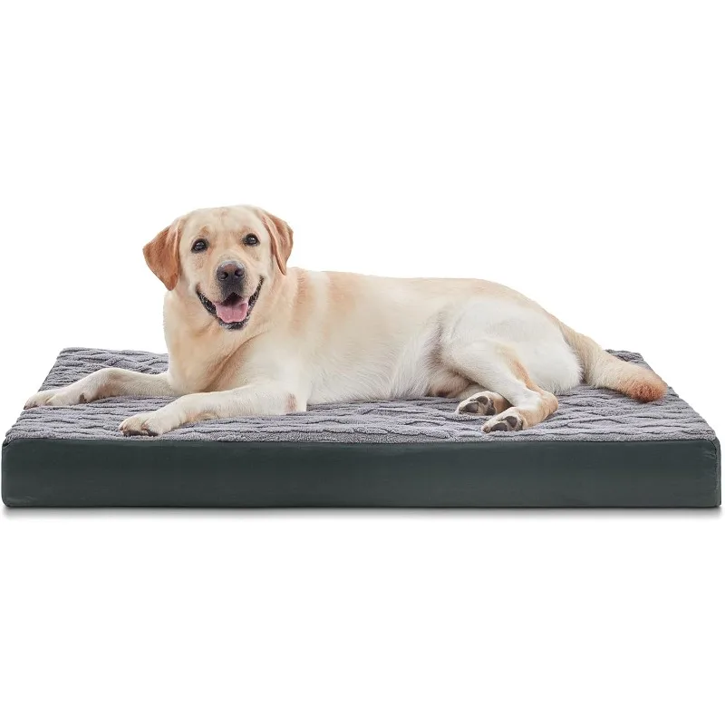 Orthopedic Dog Bed for Medium Dogs, Big Dog Bed with Removable Waterproof Cover, Egg Crate Foam Pet Bed Mat