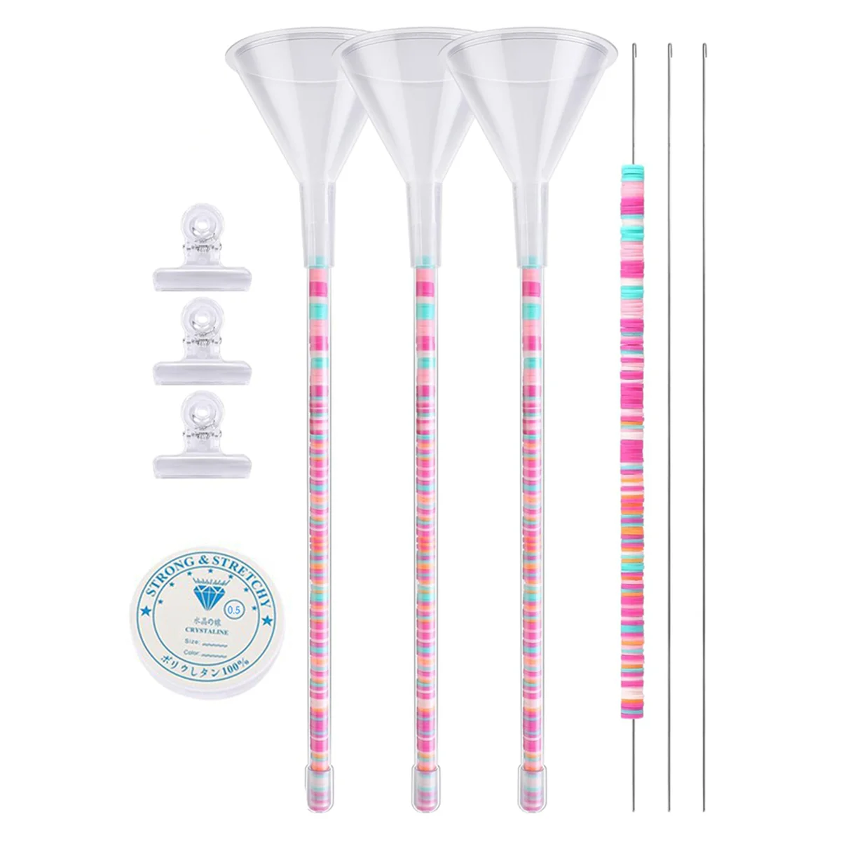 

3Pack Clay Bead Beading Tools Kit- Beading Funnel Bracelet Making Kit- Beading Funnel Beading Needles