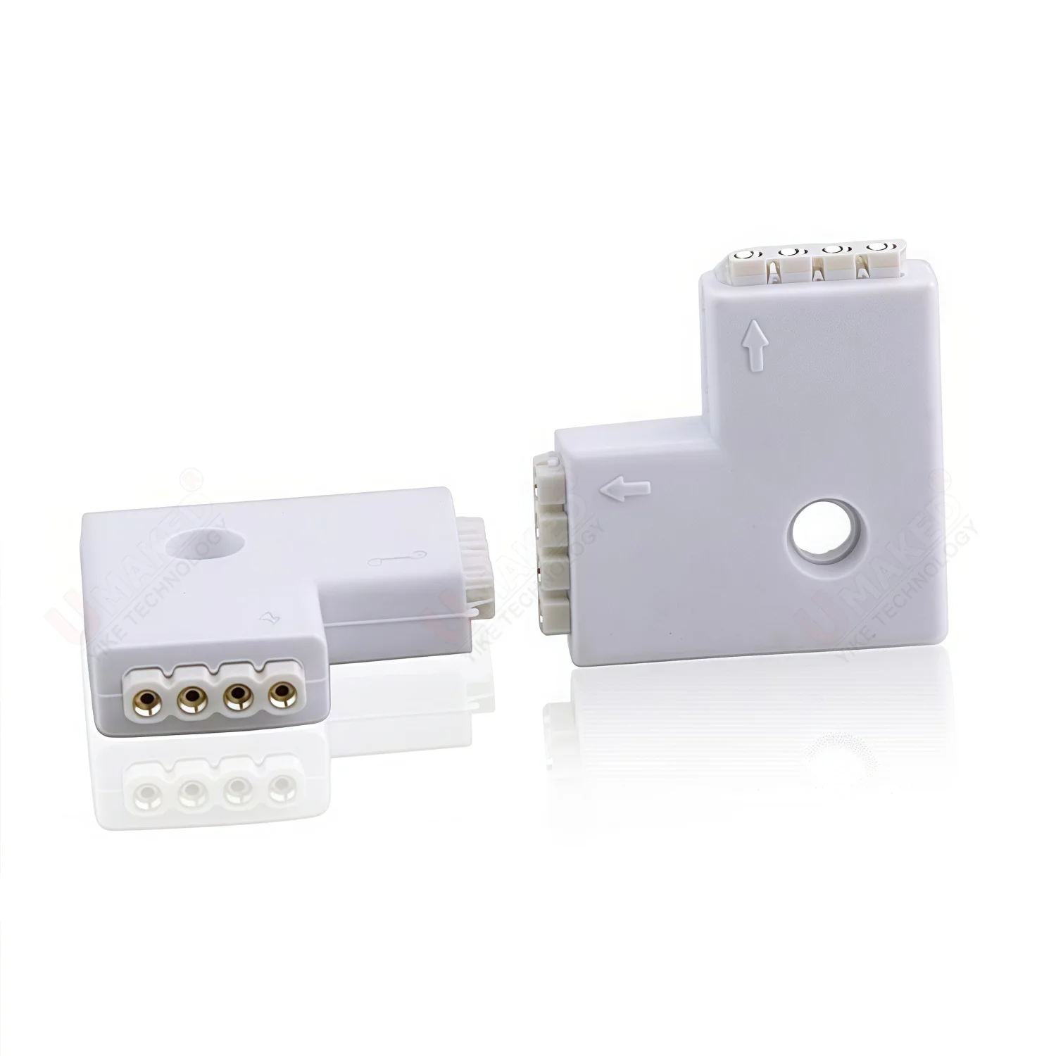 5pcs 2Pin 4Pin LED Connector L/T/X Shape 10mm Free Welding Adapter Use For 5050 RGB Light Strip decorative connector