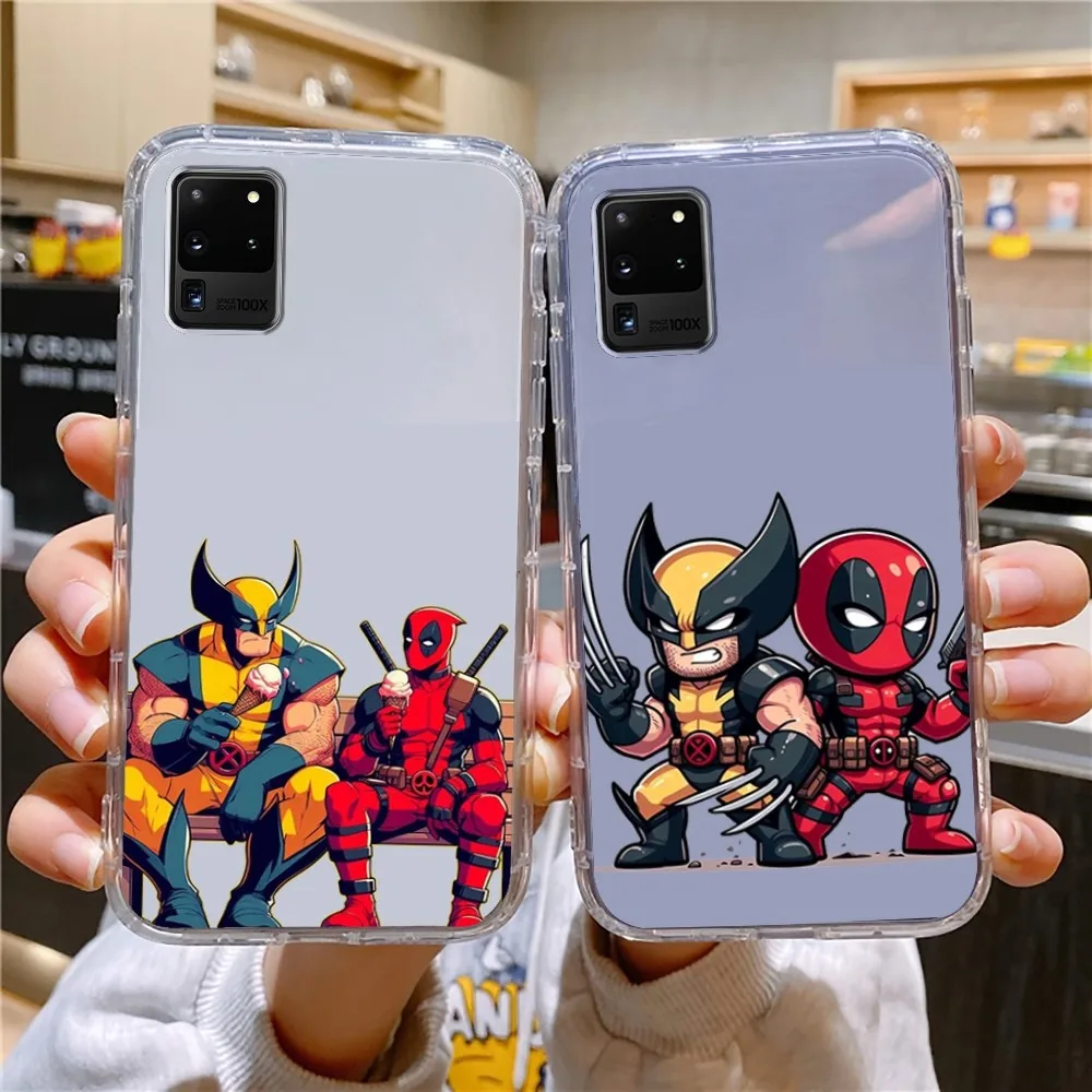 D-Deadpool And W-Wolverine Phone Case For Samsung Galaxy A52 A12 A51 S21 Edge S22ULTRA S23 S20LITE Plus Ultra Transparent Cover