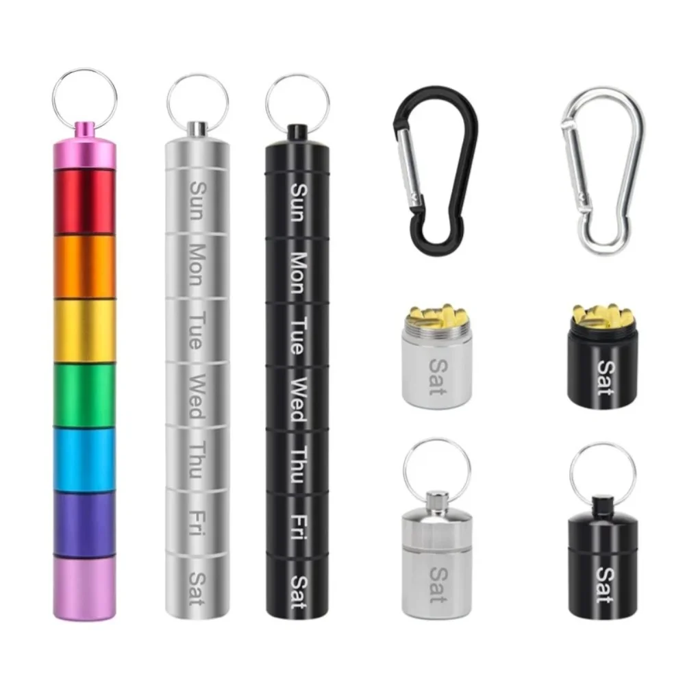 جديد حار الألومنيوم المحمولة صندوق حبوب منع الحمل حالات مختومة مقاوم للماء 7 أيام 7 شبكات المنظم اللوحي للسفر الطب فيتامين زيوت السمك #1