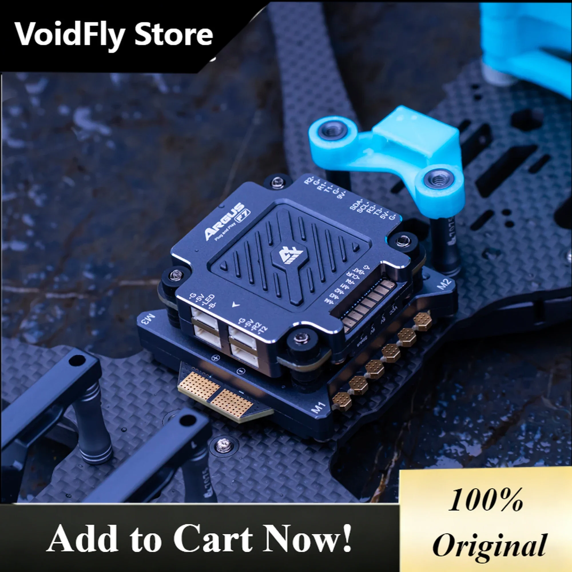 VoidFly AxisFlying Argus PRO Plug and Play STACK - F722 Flight Controller 96K 55A / 65A AM32 4in1 ESC 3-6S 30X30mm