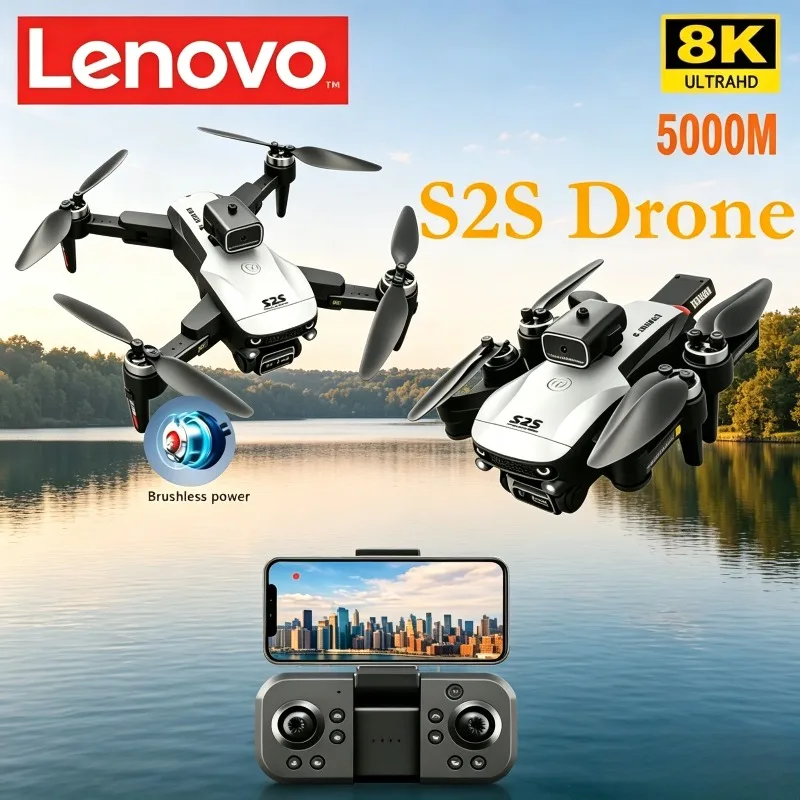 

Дрон Lenovo S2S 8K GPS, бесщеточный квадрокоптер для аэрофотосъемки, игрушка с двойной камерой и всенаправленным обходом препятствий